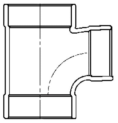 811-2114 2 X 1-1/4 DWV TEE