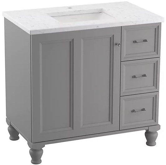 KOH 99520-LGR-1WT DAMASK VANITY, 36