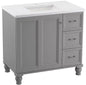 KOH 99520-LGR-1WT DAMASK VANITY, 36