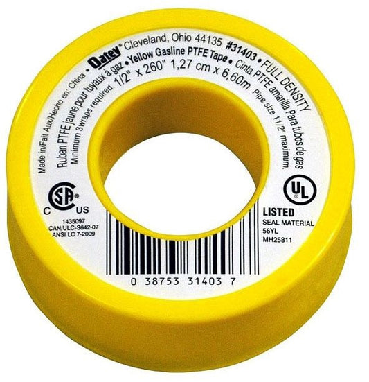 OAT 31403 1/2X260" PTFE YELLOW GAS