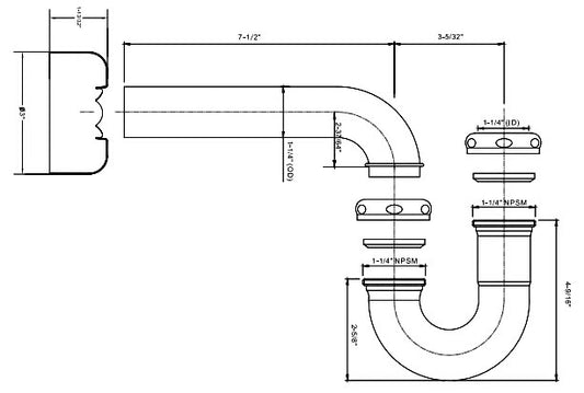 TTT 4T-254-34 1-1/4 P TRAP W/ BOX